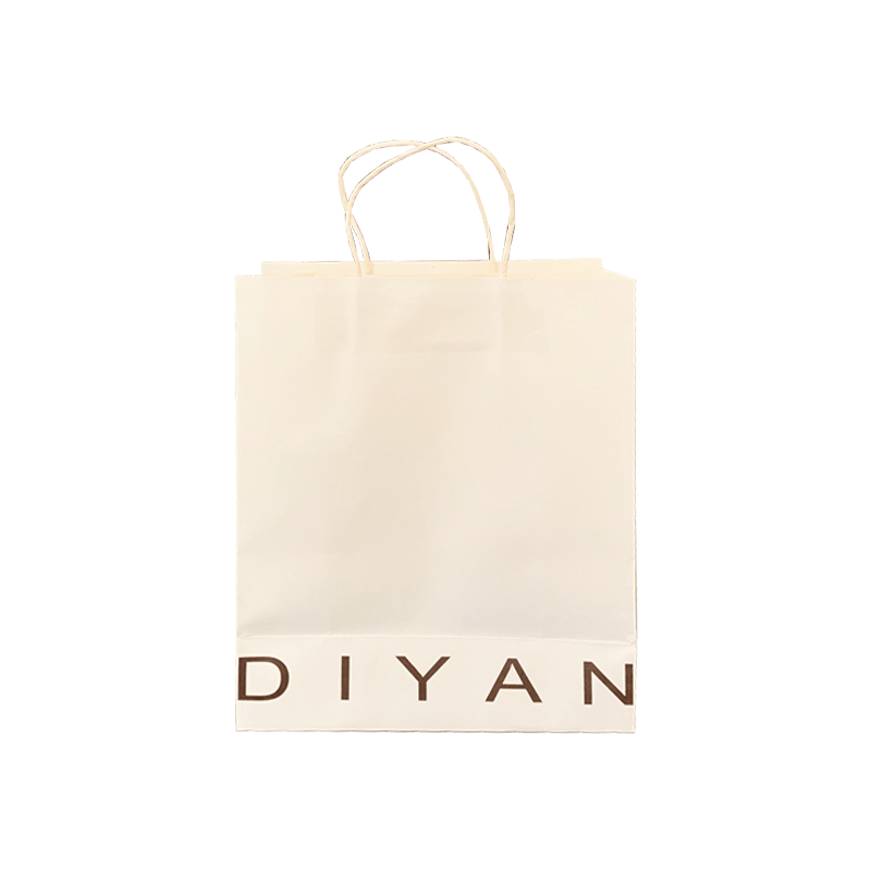 Custom Printed Your Own Logo Vit Brun Kraft Gift Craft Shopping Paper Bag med handtag