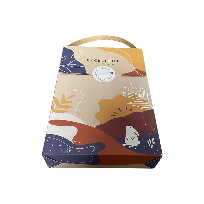 Hot Sale Custom Logo Sweet Boxes Papperskakor Papperslåda Förpackning Kartong Kakalåda med handtag