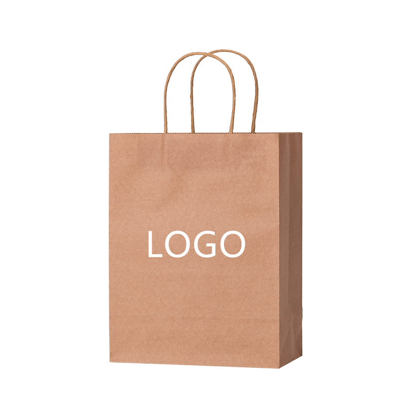 Anpassade Kraftpapperspåsar Mjölkte Takeaway-förpackningar Tygpåsar Presentförpackningar Shoppingpåsar med logotyp